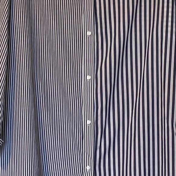 Striped Button Down Shirt - Blue and White - Picture 2 of 4